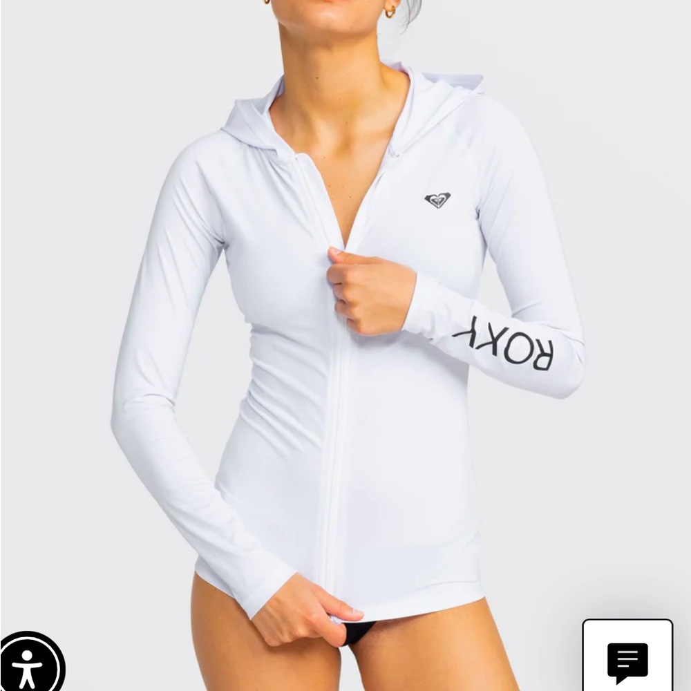 ROXY NEW Essentials Hooded Long Sleeve Zip-Up Rashguard